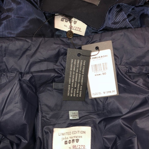 John Varvatos Detachable Parka Navy Jacket Size 50 - Picture 8 of 8